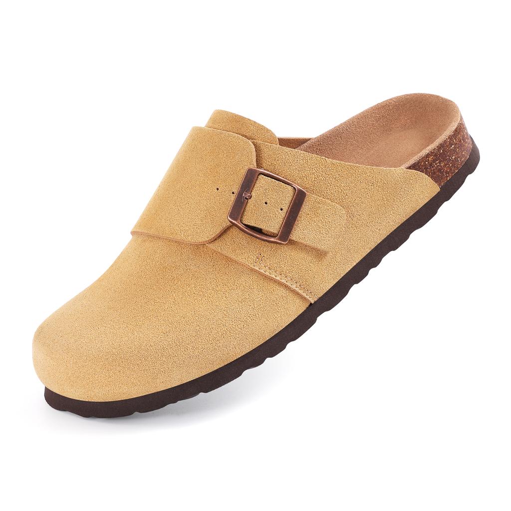 Fashion Shevalues 2025 New Mules For Women Cork Insole Outdoor Beach Slippers With Adjustable Buckle Cow Suede Soft Sole Women's Sandals