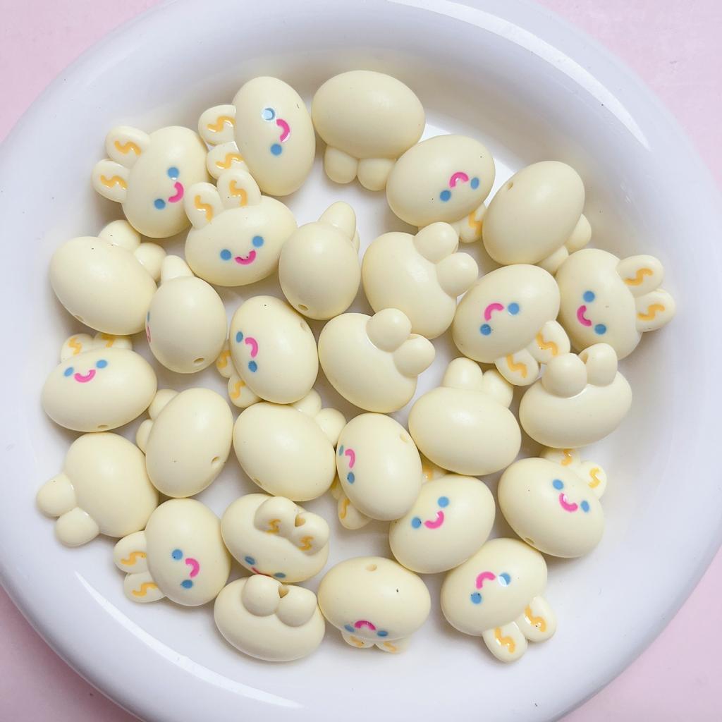 DW53 5Pcs 20mm Acrylic Animal Bead Cartoon Minimalist Bunny Eads Handmade Necklace Bracelet DIYmaterial Jewelry Accessories