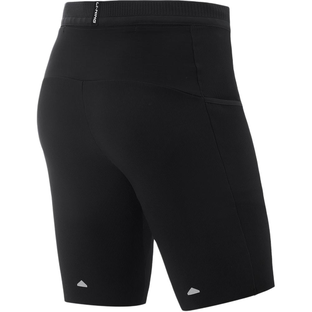 Li Ning Dragon Sparrow Skin-Friendly Sports Elastic Slim Fit Comfortable Outdoor Racing Tight Running Shorts Men shorts Black AUSV003-14