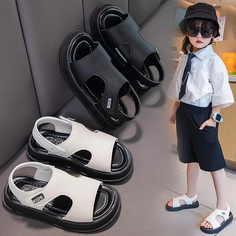 Beach Shoes Open Toes Non-slip Casual Sandals Handsome Soft Sole Summer New Children Fashion Shoes Hook&loop Trend