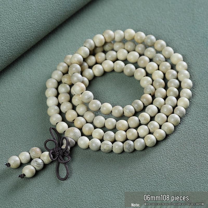 Camphor Wood Buddhist Beads Bracelet - 2.0 Wooden Bead Jewelry with 108 Fragrant Beads for Couples