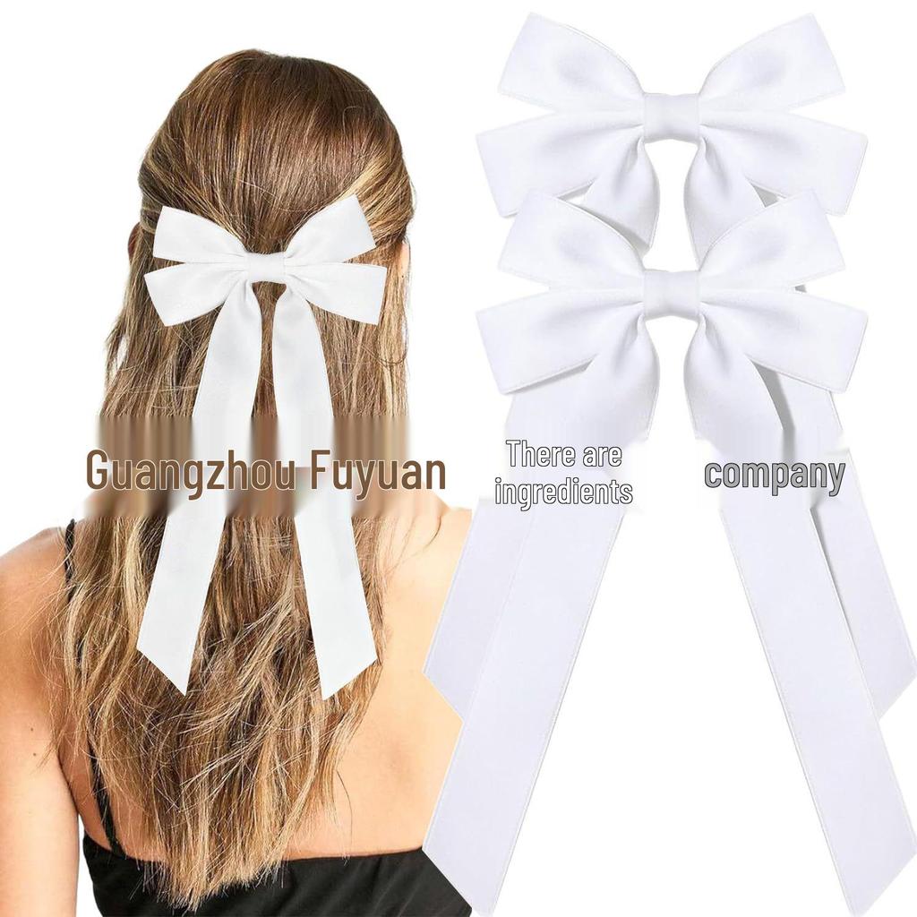 Satin Bow Hair Clip for Women - Elegant Ribbon Hairpin Accessory