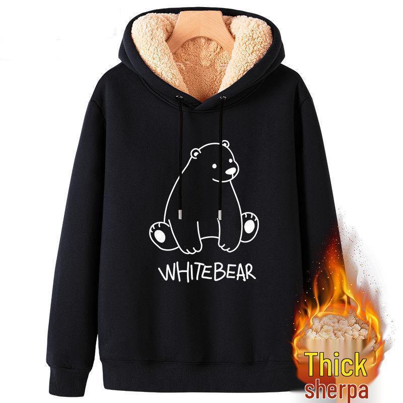 Men's Lambskin Fleece Hooded Jacket - Casual Winter Hoodie