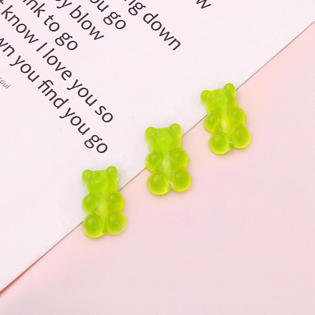 Candy Color Resin Bear DIY Jewelry Accessories: Bracelet, Earring, Keychain Pendants