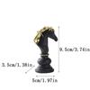 Small International Chess Resin Ornament - Desktop Decor with King, Queen & Horse Pieces