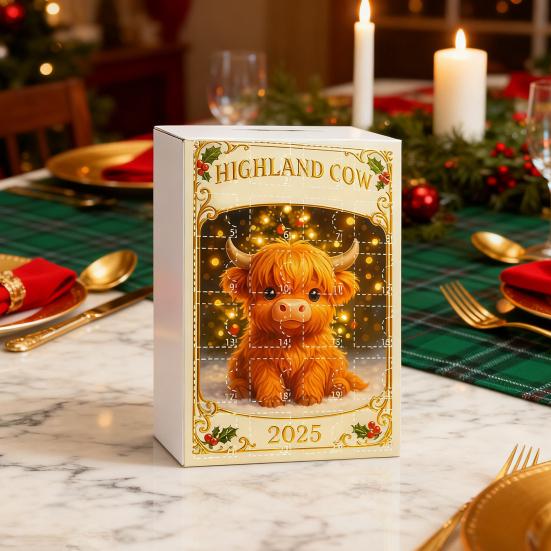 Caw-F Advent Calendar 2025 Chicken Ornaments 24-Day Countdown Box Christmas Tree Hanging Decor Multifunctional Holiday Decoration for Kids