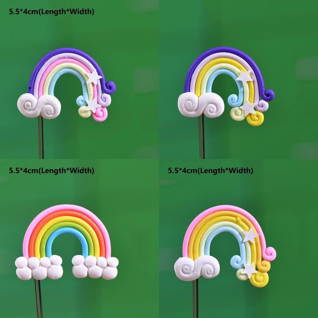 Soft Clay Rainbow Cloud And Star Rainbow Candy-colored Jewelry