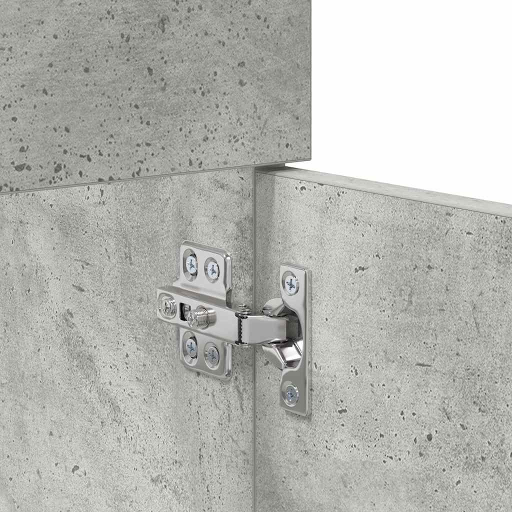 Washbasin Cabinet with Storage Concrete Grey Wood Based Material