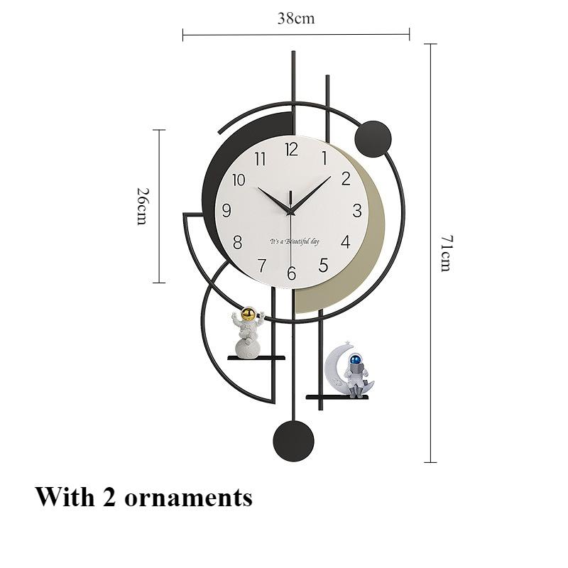 Modern Wall Clocks Living Room Silent Wall Watch Hall Voice-activated Light Clock with Ornament Home Decoration Accessories
