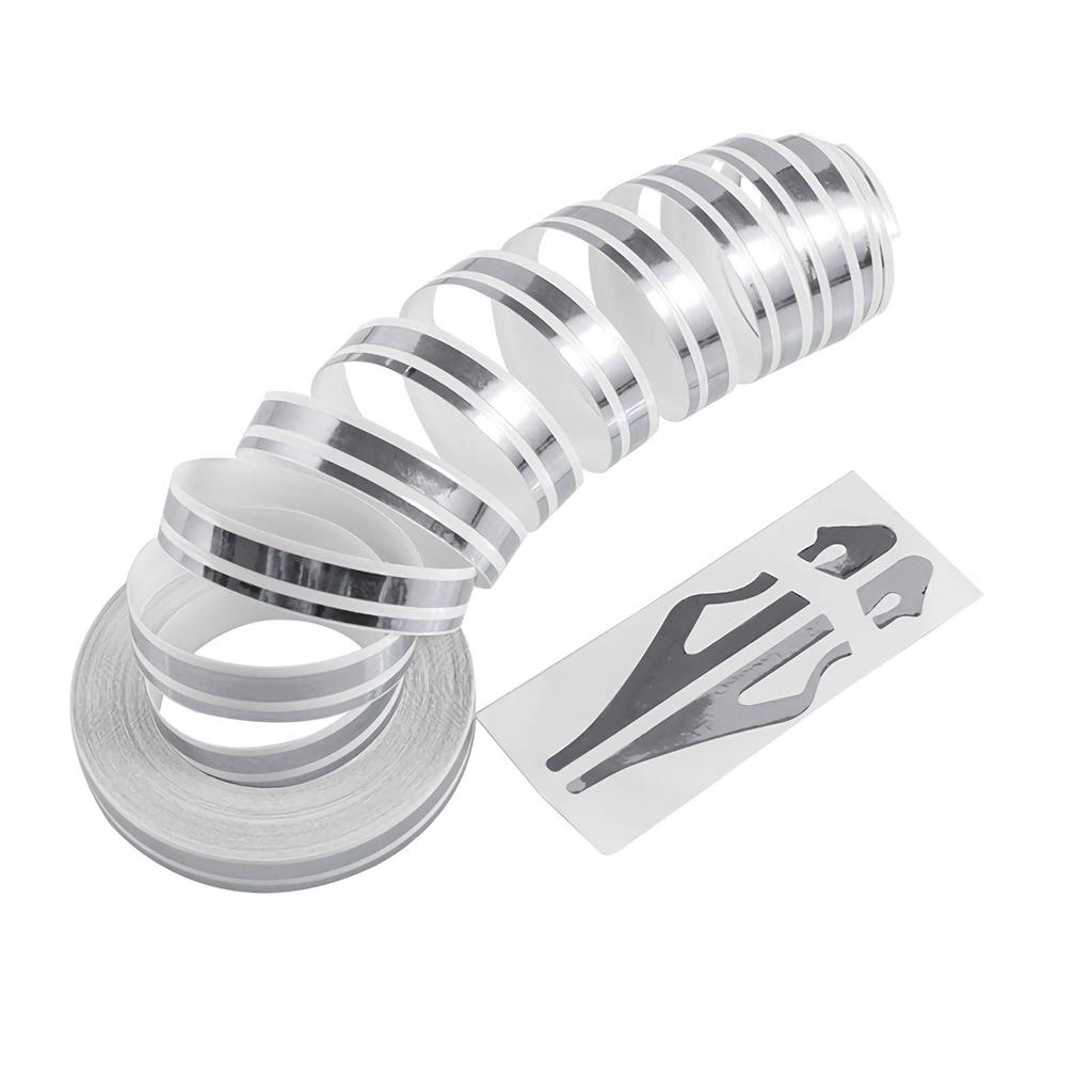 KEQKEV Silver Pinstripe Tape Car Body Side Stripe Decal Waistline Sticker Car Pinstripe Tape