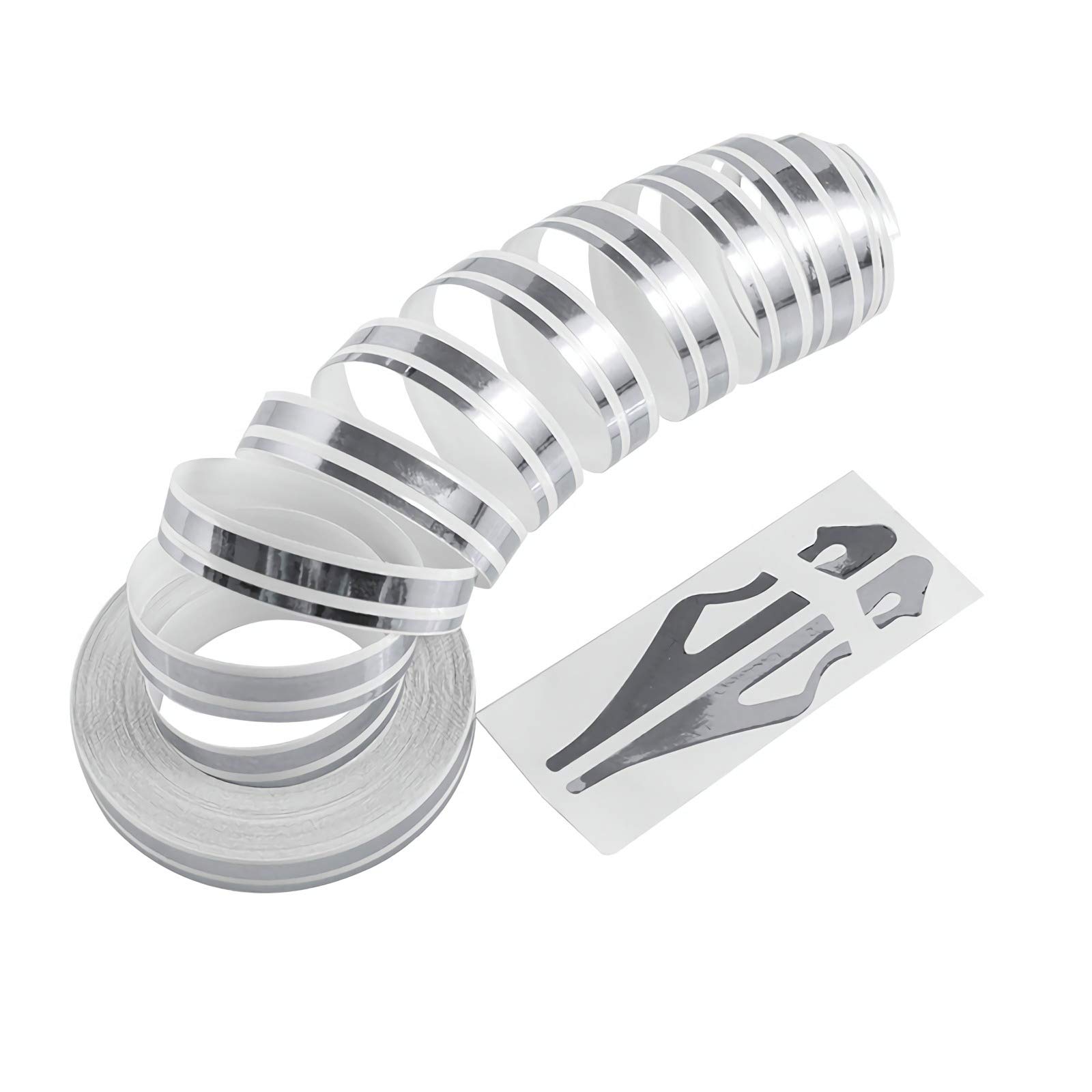 

KEQKEV Silver Pinstripe Tape Car Body Side Stripe Decal Waistline Sticker Car Pinstripe Tape серебряный