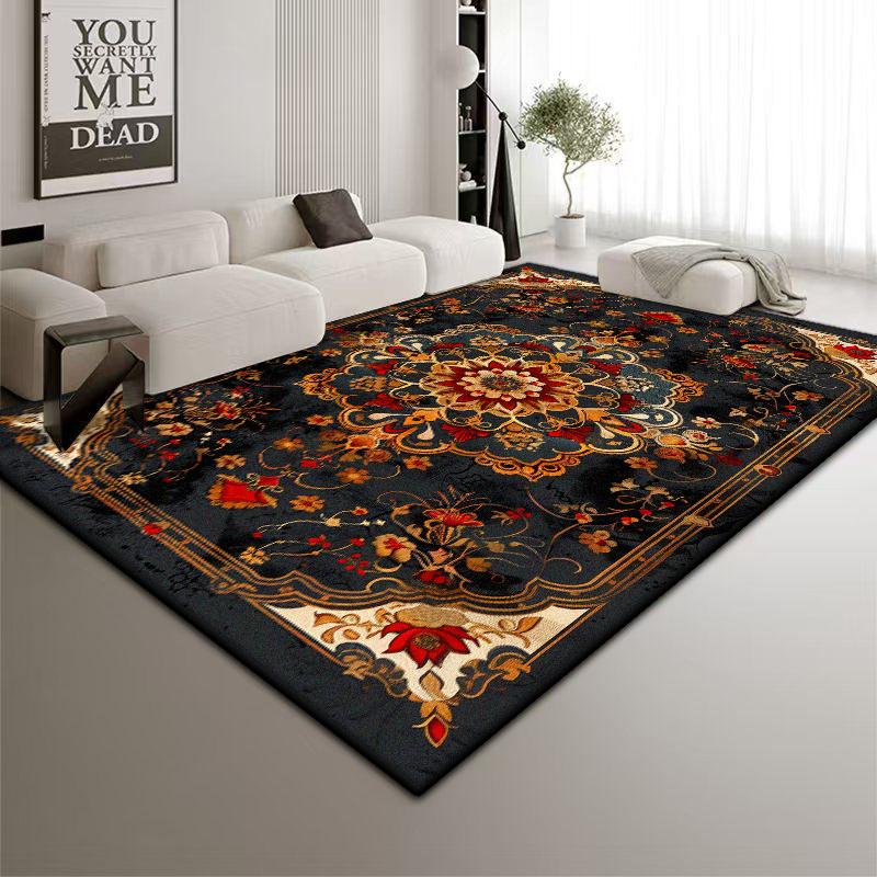 Persian Style Big Size Carpet Living Room Fluffy Antiskid Bedroom Decoration Rug Easy Clean Entrance Door Mat Machine Washable