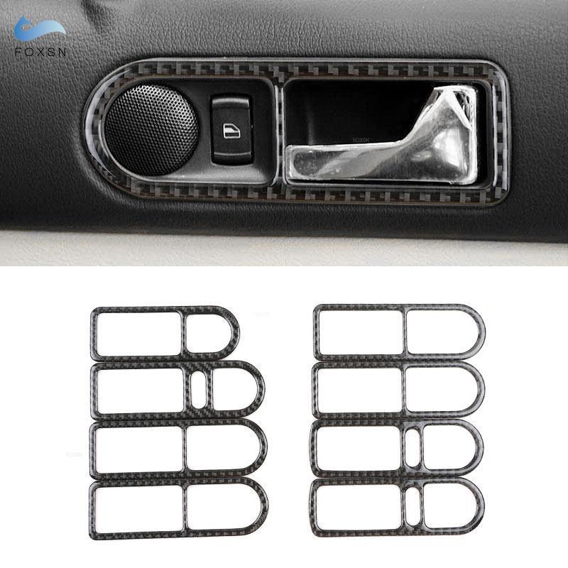 For VW Golf 4 Jetta Bora MK4 R32 GTI 1999 - 2004 Car Carbon Fiber Interior Door Handle Bowl Frame Cover Protective Trim