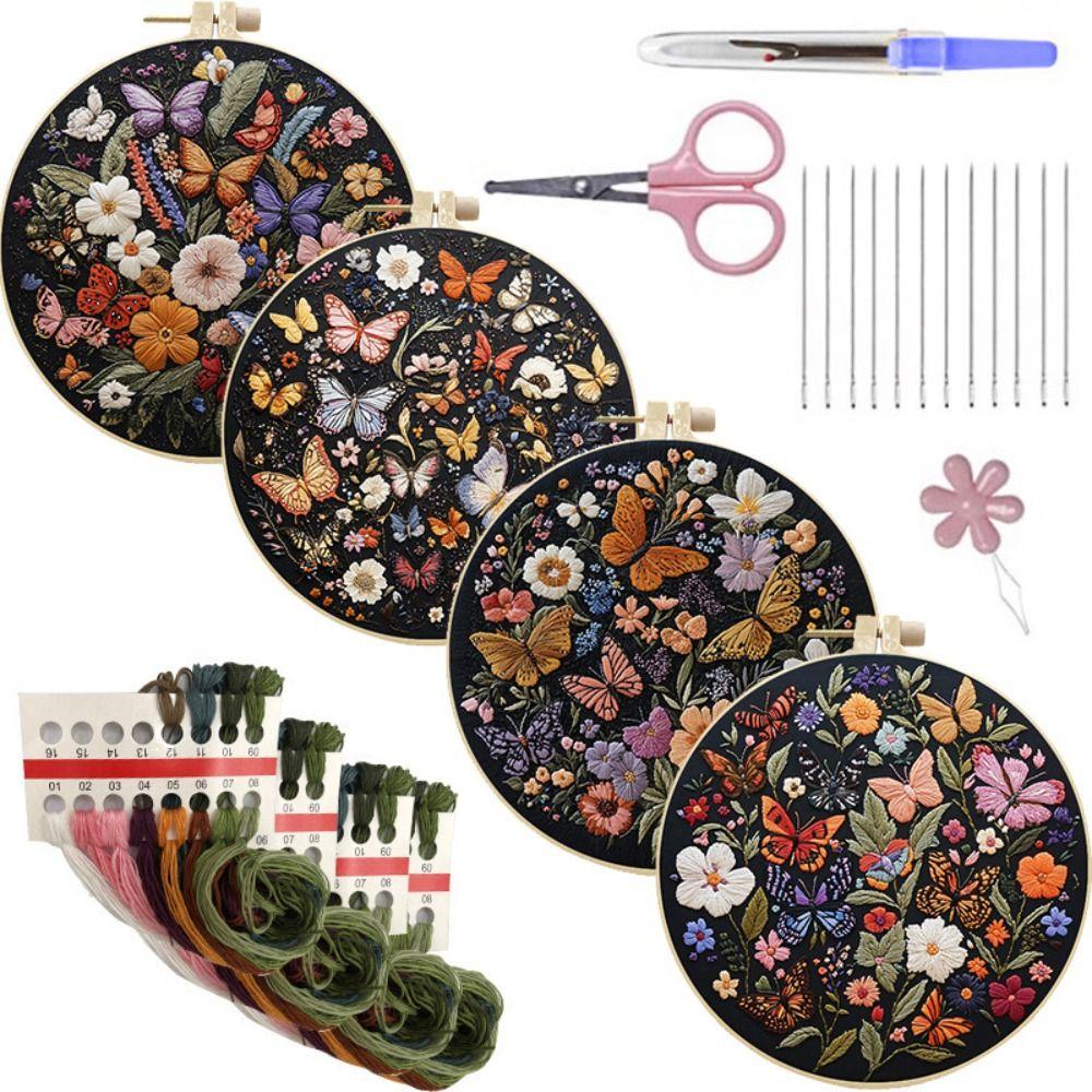 Embroidery Frame Fabric Material Package Cat DIY Craft Kits New Embroidery Kit  Handmade