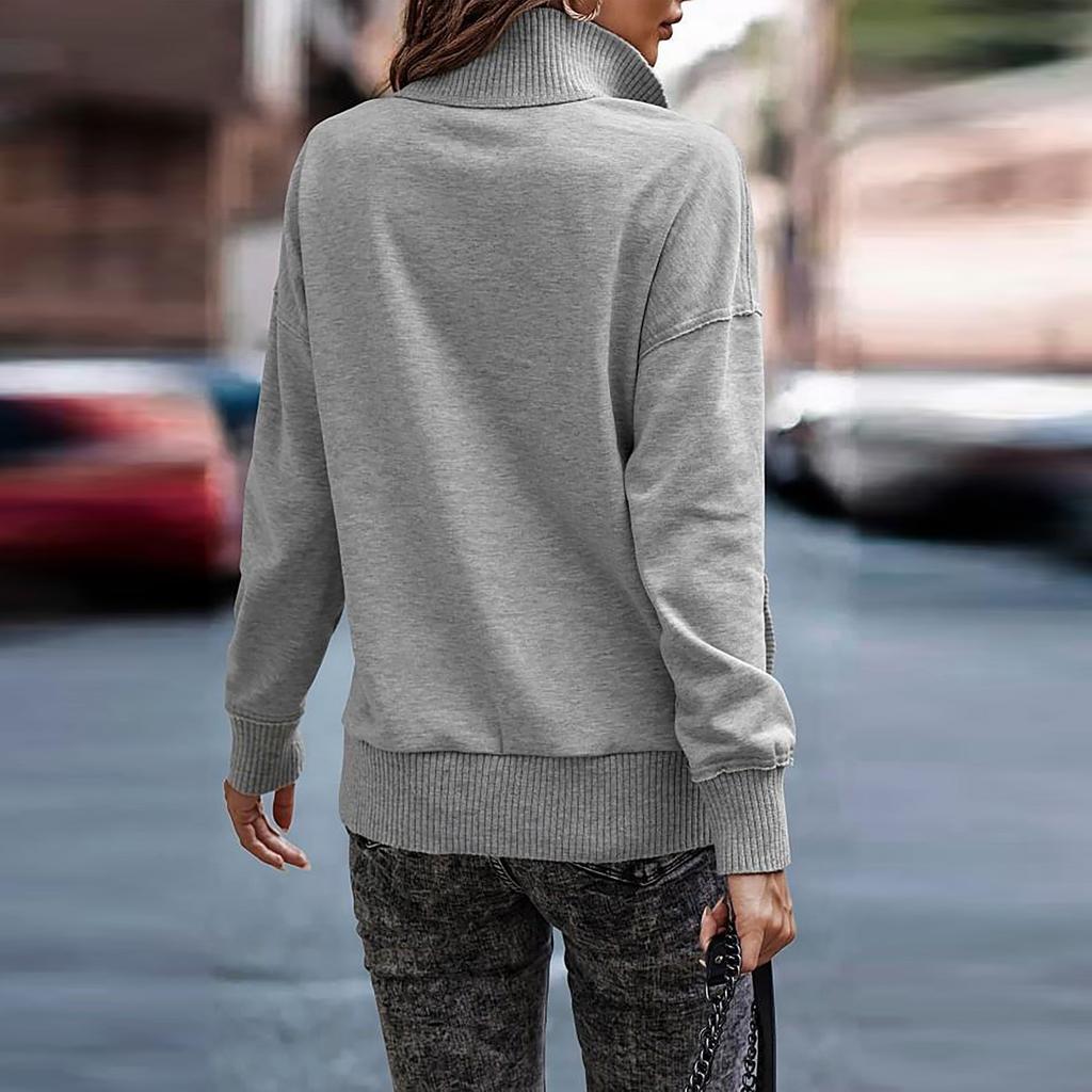Women's Autumn/winter Fashion Long Sleeve Button Street Hoodie In Solid Color