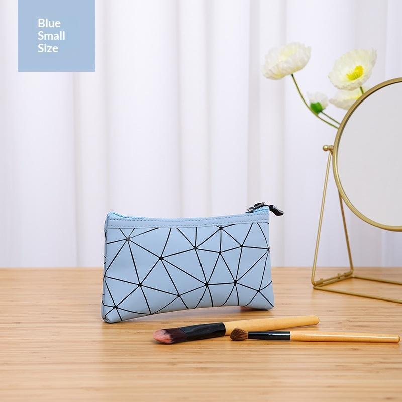 Waterproof Geometric Toiletry Pouch 1/3Pcs Large Capacity Zippered Durable Cosmetic Bag for Business Travel A9