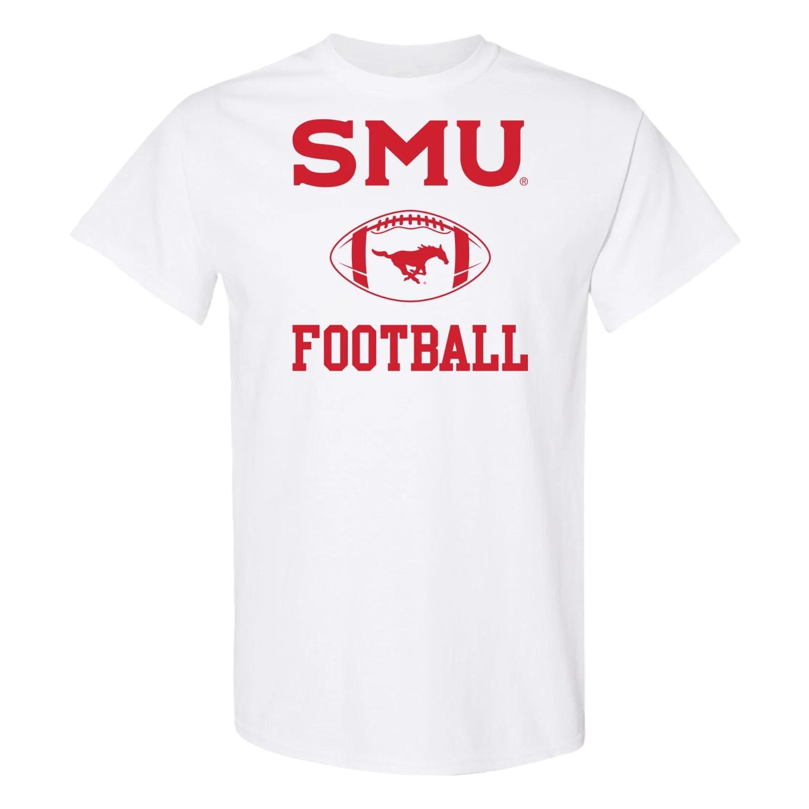 Southern Methodist University Mustangs Classic Football Arch T-Shirt - White 3XL