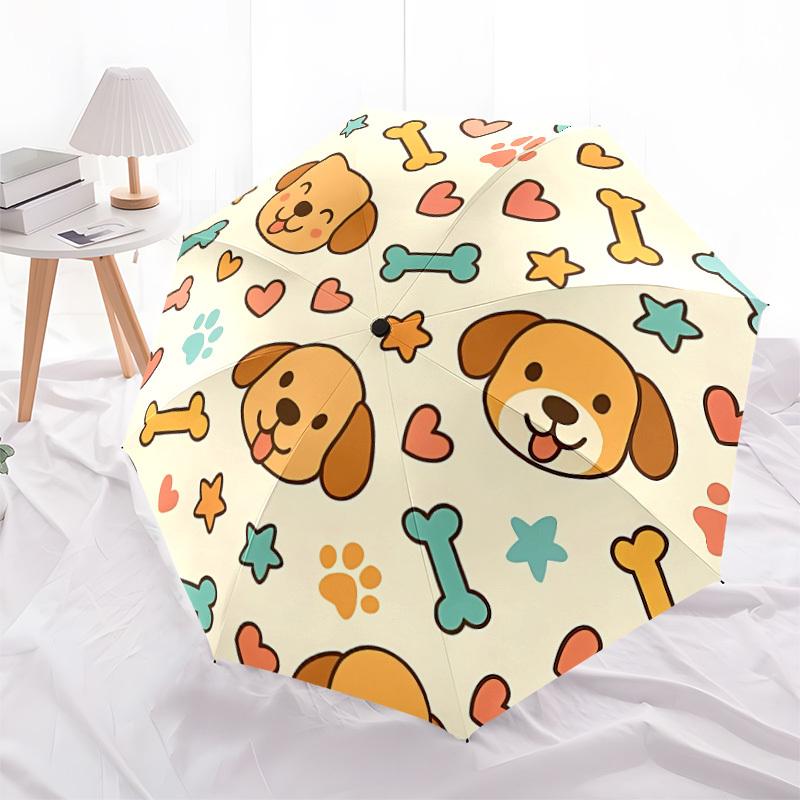 1pc Dogs, Bones Automatic Folding Umbrella - Portable Collapsible, 8-Rib Durable Frame, Perfect for Outdoor Use,  Yy251218113