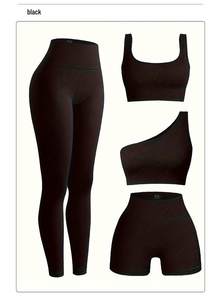 Women's Seamless Yoga Set: High-Elastic Vest and Breathable Sweat-Wicking Gym Tights.