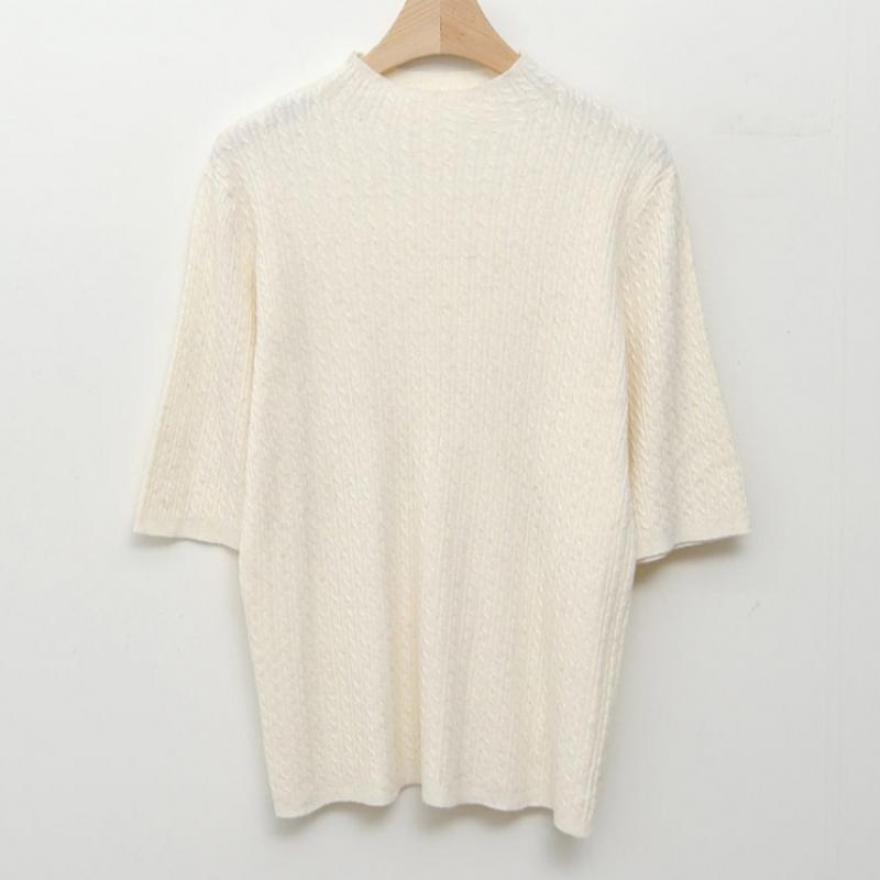 Shop Women Ribbed Cable KniT T shirT Black Dgb Wkn 3713