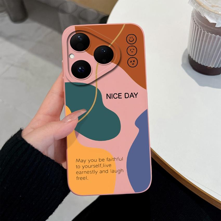 For Huawei Pura 80 Pro Nova Y70 Y90 Y61 6 7 8 9 SE Y72 4E 5T Phone Covers Fashion Grid Patterns Liquid Silicone Dustproof Cases For Huawei Bumper Capa