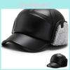 Plush Hat Ushanka Pu Leather Cap Winter Outdoor Warmth Ear Protection Gifts