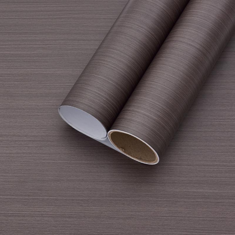 Waterproof Black Wood Grain Self-Adhesive Wallpaper for Light-Blocking and Furniture Renovation