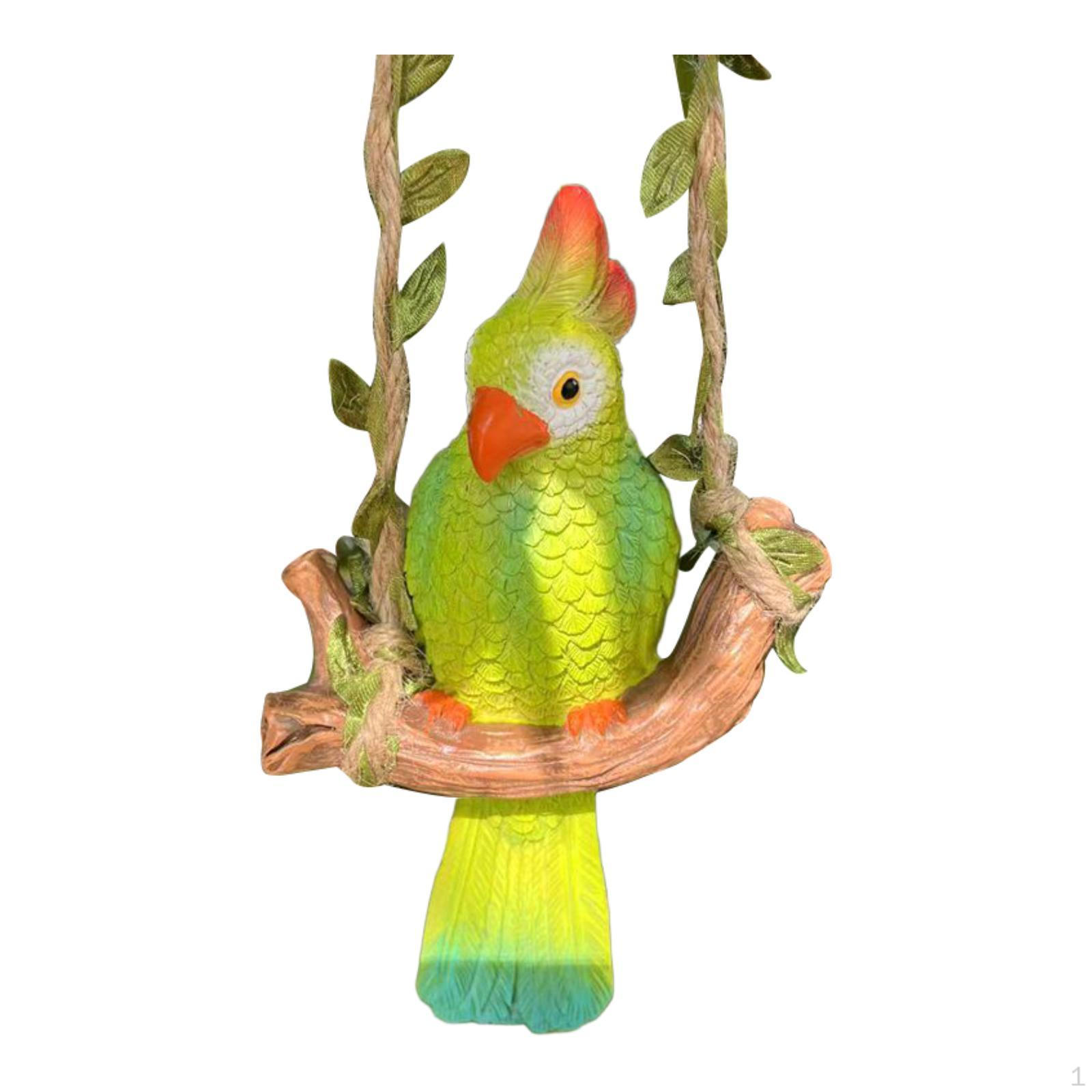 

Hanging Parrot Statue Sculpture Decoration Cute Garden Accessory Lifelike Ornament Figurine