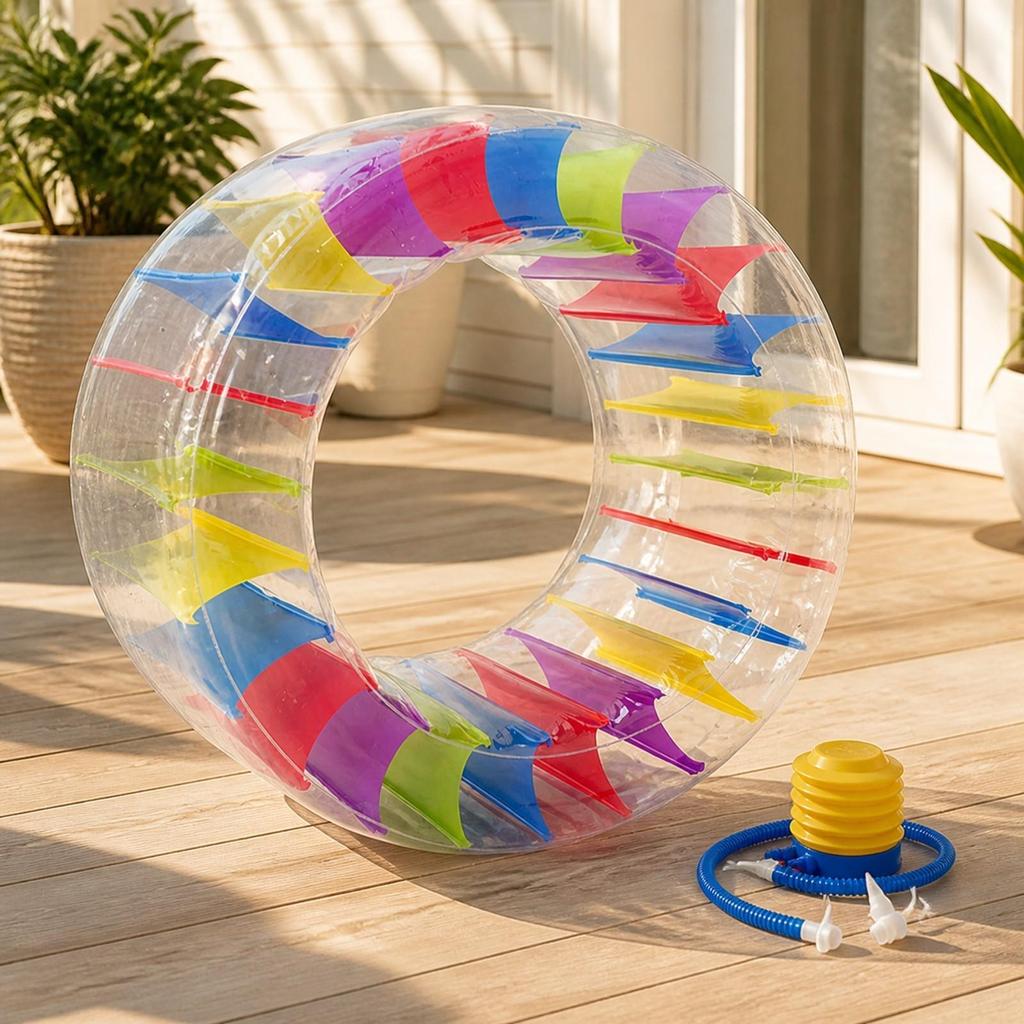 Inflatable Cylinder with Internal Strips Safe Rolling Land