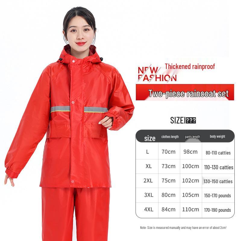 Men's & Women's Thickened Oxford Cloth Cycling Rain Suit: Black/Navy, Reflective & Wear-Resistant.