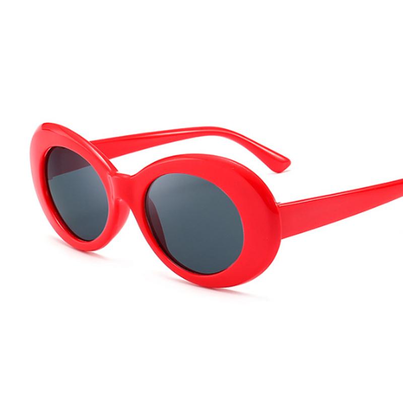 Vintage Oval Round Sunglasses Woman Designer Sunglasses Female Male Black White Mirror Kurt Cobain Glasses Sun Glasses