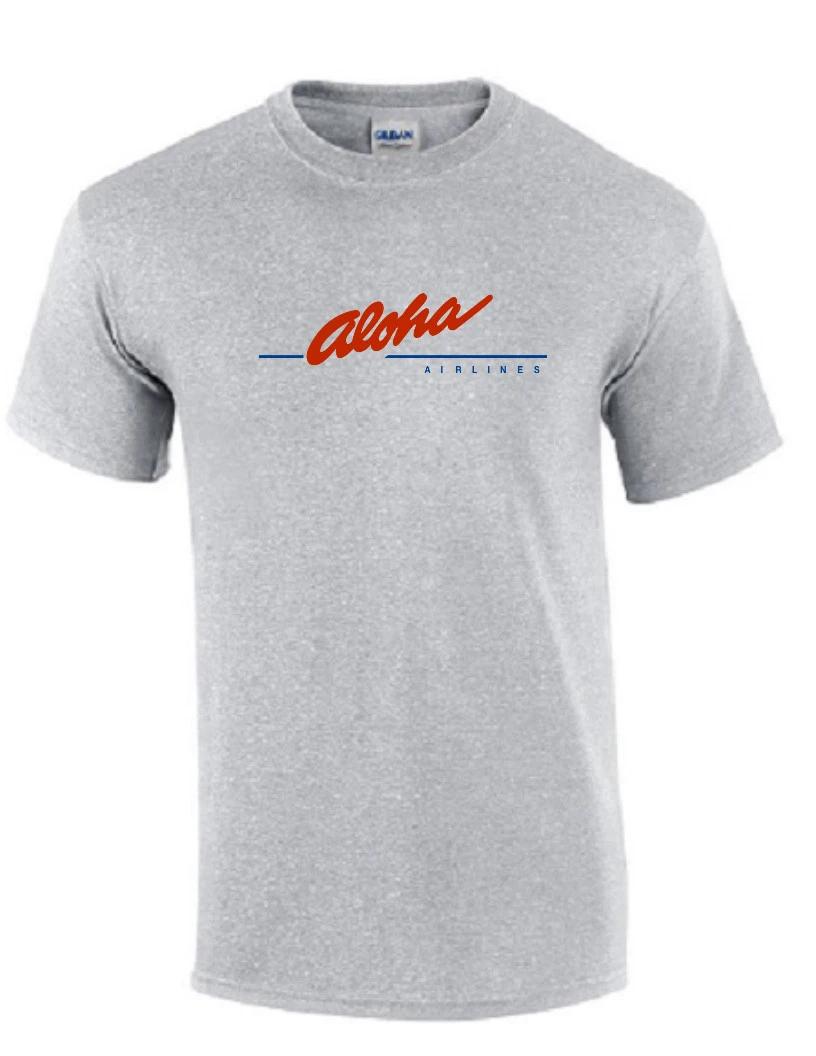 Aloha Airlines Vintage Logo Shirt Hawaiian Airline Sport Gray T-Shirt S-5XL 3XL