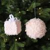 Pink Feather Christmas Ornament Set Romantic Hanging Gift Box & Ball for Christmas Tree Decoration Holiday Party New Year 2025