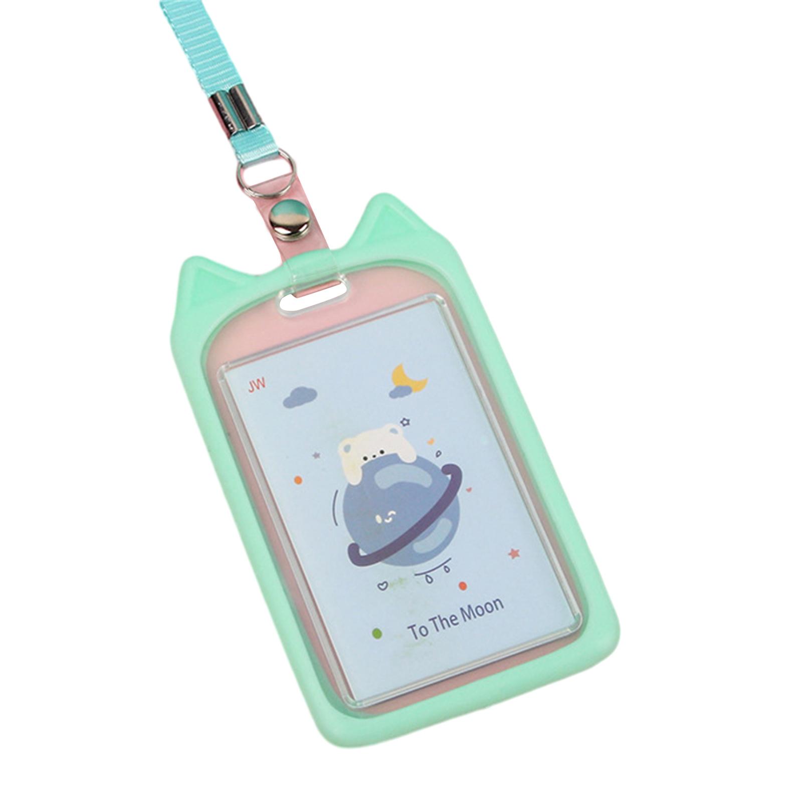 

Силиконовый держатель для значка в виде кошачьего ушка со шнурком для женщин, девушек, офисных медсестер, студентов, учителей зелёный