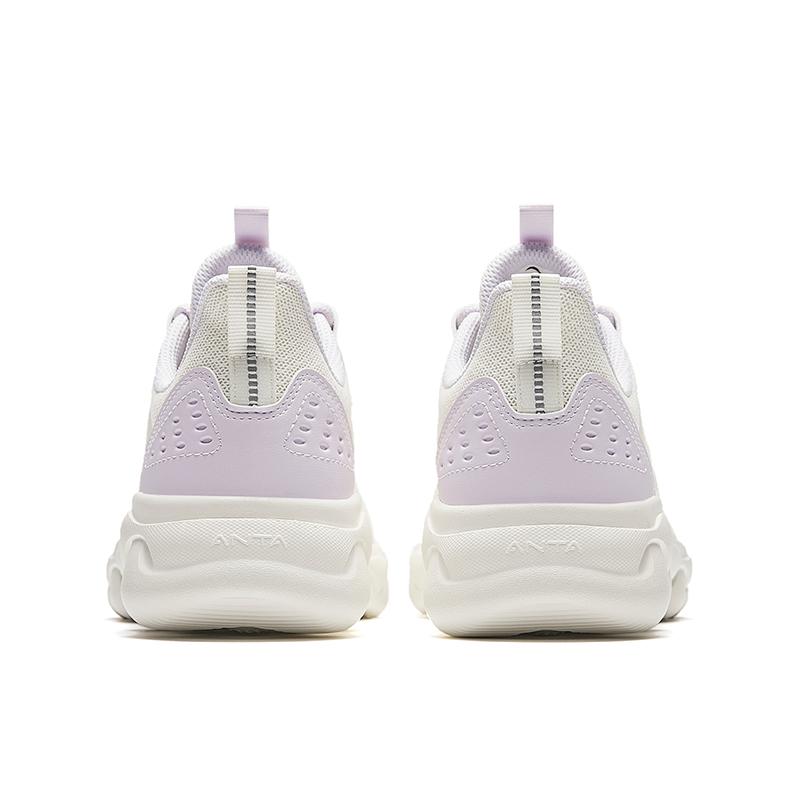 Anta Comfortable Versatile Non-Slip Wear-Resistant Low-Top Casual Running Shoes Women sneaker White Purple 922235573-4