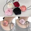 Fashion Rose Flower Choker Necklace Neckband Clavicle Chain Necklace Jewelry
