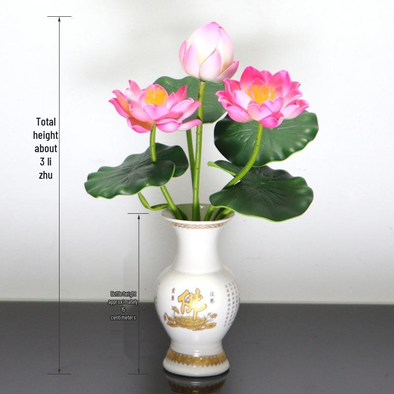 Petites Fleurs Artificielles Décoration Lotus Lys pour Maison & Offrandes à Bouddha