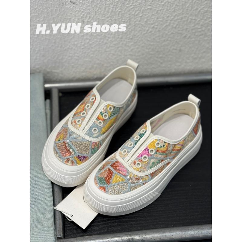 Sequins women's summer breathable mesh mesh shoes new versatile casual soft sole one-pedal lazy shoes