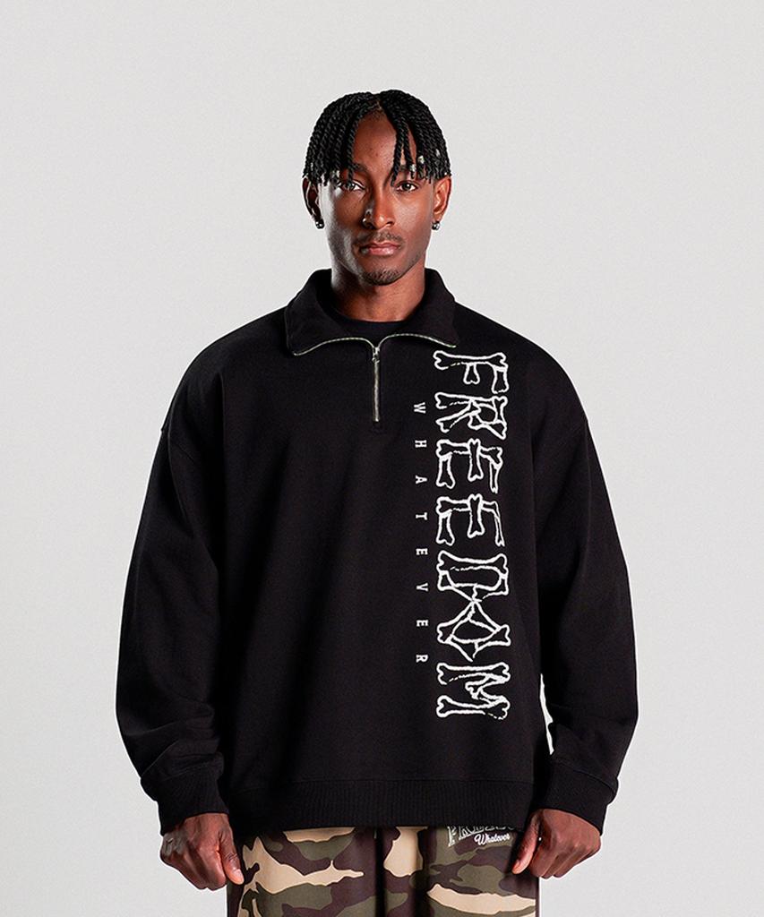 FREEDOM Cracked Bone Logo Half-Zip (Black)