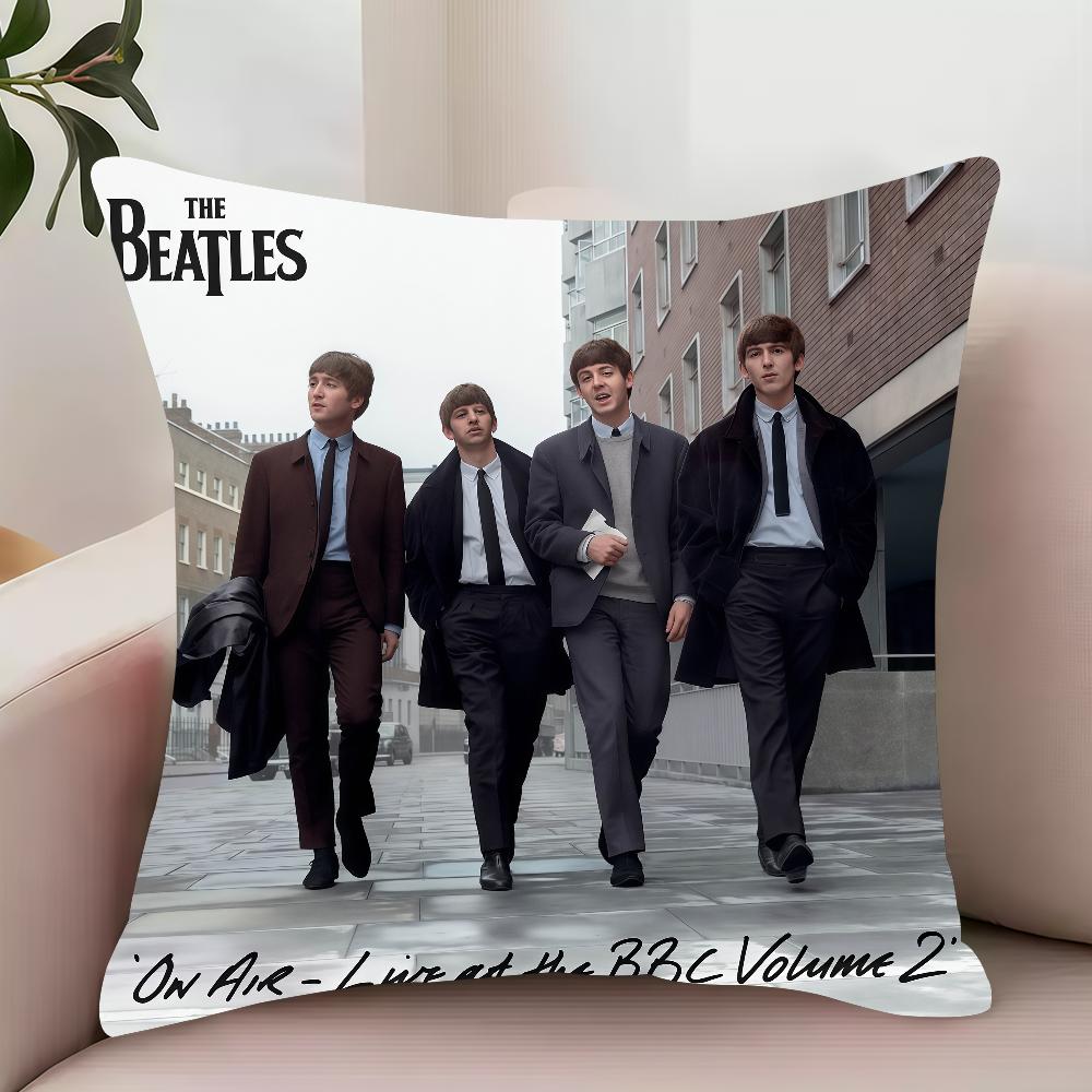 

The Abbey Road B-Beatles Band Pillow Case Decor Protective Covers Comfortable Soft For Sofa Living Room Home Office 12x12Inch