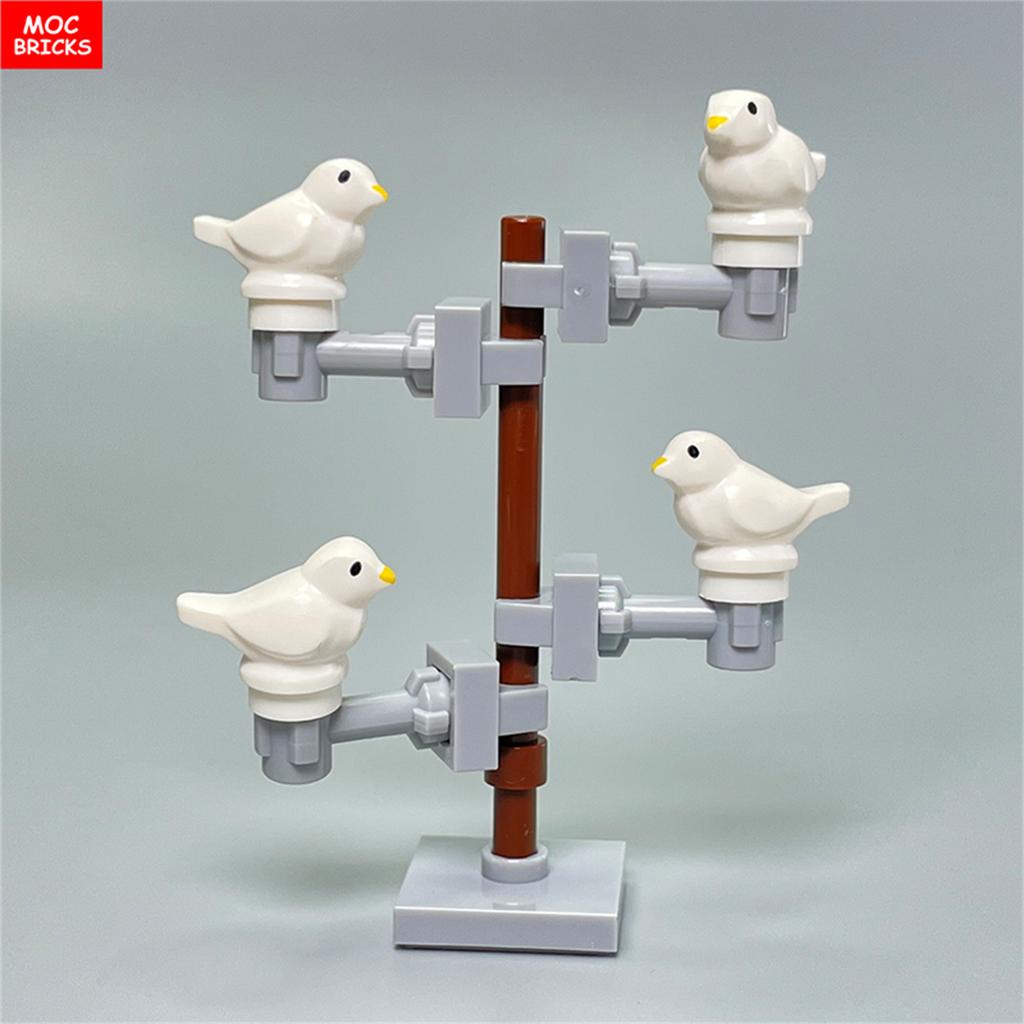 MOC Bricks Jungle Underbrush Forest Animal Monkey Goat Giraffe Bird Night Owl Accessories Building Blocks Friend Toys Gifts