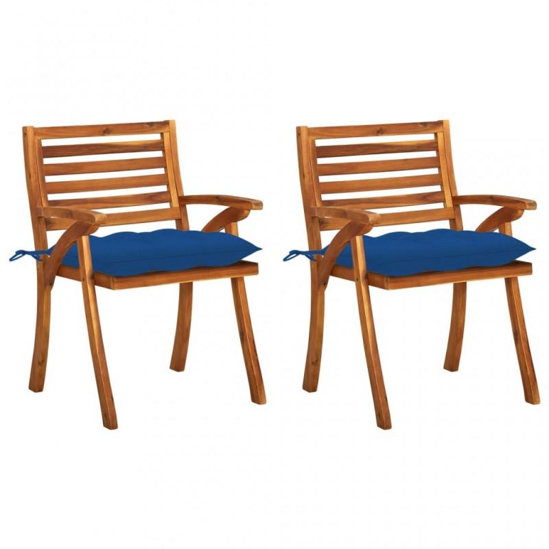 Day and Night - Day and Night Garden Dining Chairs with Cushions 2 Pcs Solid Acacia Wood