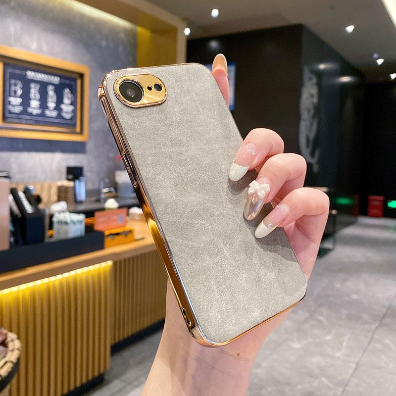 

16e матовый кожаный чехол для телефона iPhone 16E 16 Plus 15 14 Pro Max противоударный защитный чехол для объектива задняя крышка бампер for iPhone 16E серый