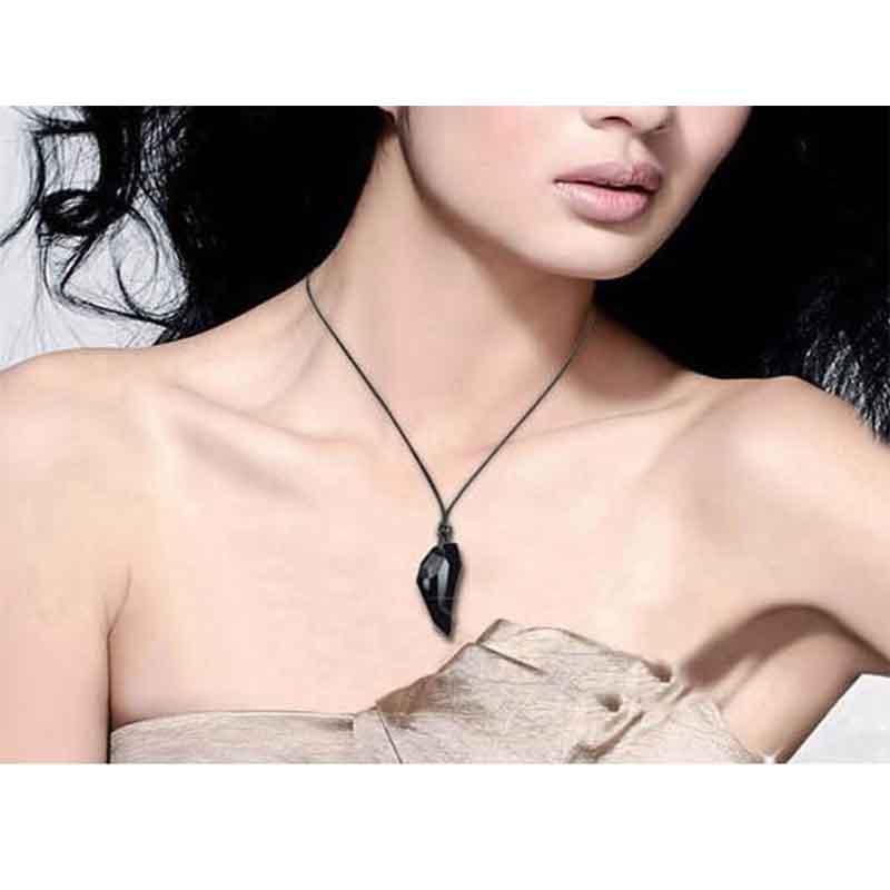 Tooth Wolf Shape Pendant Necklace Transparent Solid Color Decoration Jewelry