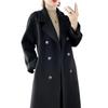Wool Double-Breasted Mid-Length Coat for Middle-Aged and Elderly Women - Autumn/Winter