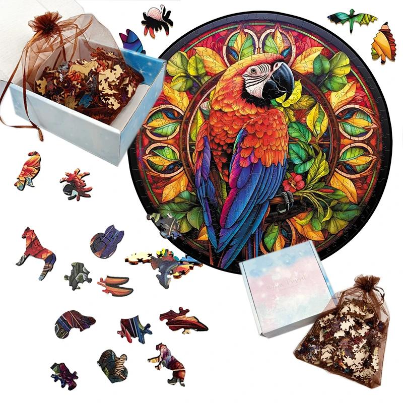 Non-Toxic Interesting Mushrooms Wooden Puzzles For Adults Kids Wood Diy Crafts Animal Shaped Christmas Gift Board Games Jigsaw Puzzle