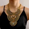 Colier exotic retro cu monedă egipteană și ciucuri: Bijuterii Tribale Etnice Stil European și American pentru Femei