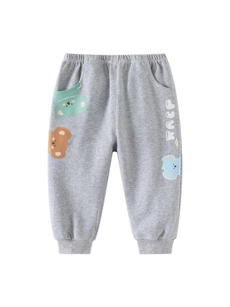 Toddler Grey Casual Leggings Long Pants for Spring & Autumn - Stylish Boys' Pants (0-6 Years)