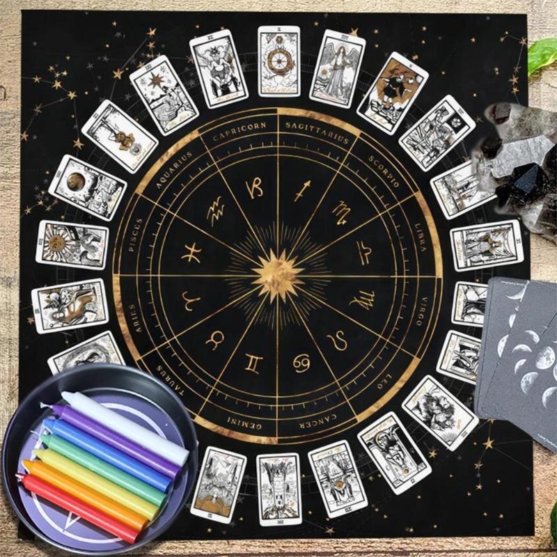 Square Flannelette Tarot Altar Cloth Board Game Pad Astrological Oracles Pad Table Cover Card Mat Divinations Tablecloth