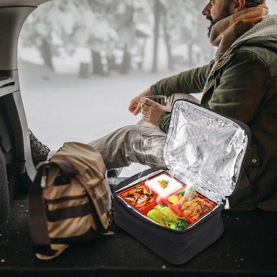 Elektrický obědový box 2,7 l Ohřívací nádoba Termický ohřívaný obědový box s držadlem Přenosný ohřívač jídla do auta na cestování, piknik